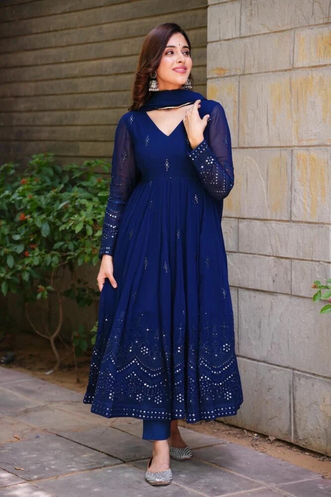 Yash Enterprise Whispering Breeze Georgette Embroidered Suit Set
