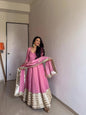 Yash Enterprise Pink Vichitra Silk Embroidery Suit Set