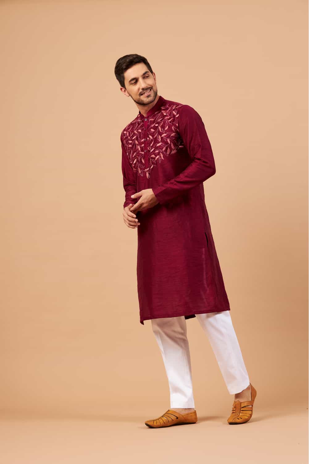 Leafy Designer Men's kurta by Hilo Design