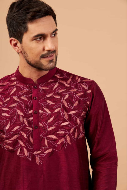 Leafy Designer Men's kurta by Hilo Design