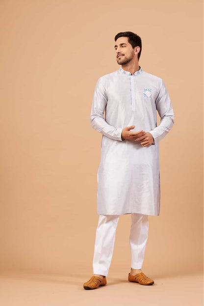 Manatee Basik Kurta Cadet Grey Coloured by Hilo Design