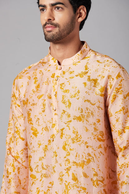 Peachy Natural Dye Co Ord Designer Kurta Set by Hilo Design