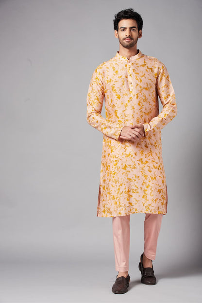 Peachy Natural Dye Co Ord Designer Kurta Set by Hilo Design