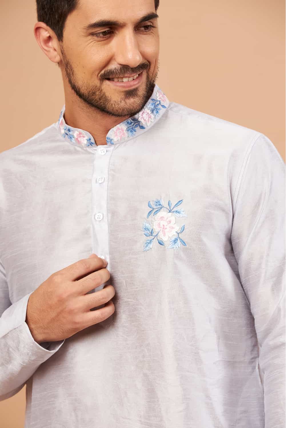 Manatee Basik Kurta Cadet Grey Coloured by Hilo Design