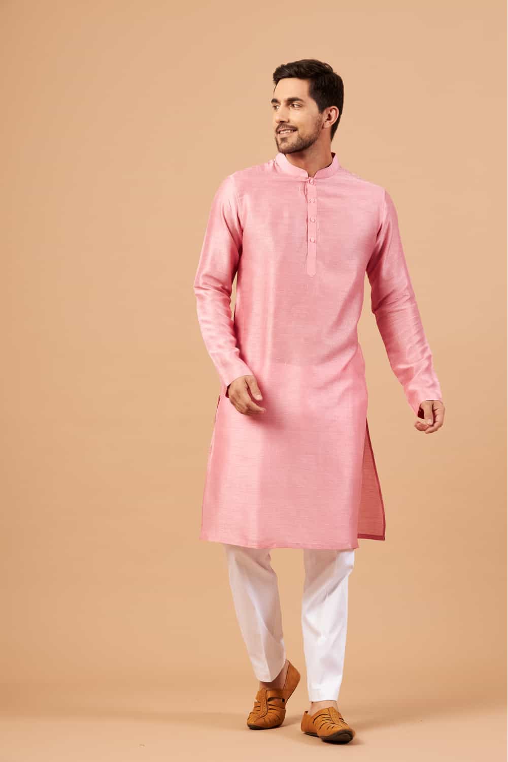 Pink Plain Kurta by Hilo Design
