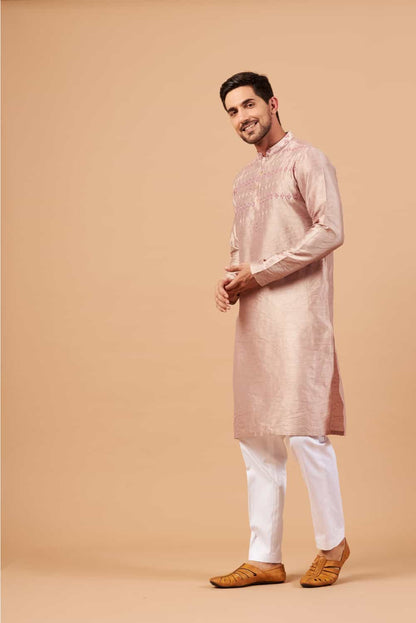 Florne Floral Geometric Embroidered Kurta by Hilo Design