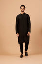 Black Plain Kurta by Hilo Design