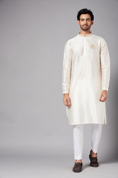 Ecru Basik Kurta by Hilo Design