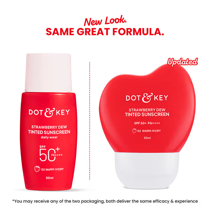 Dot & Key Strawberry Dew Tinted Sunscreen SPF 50+ PA++++ - 02 Warm Ivory