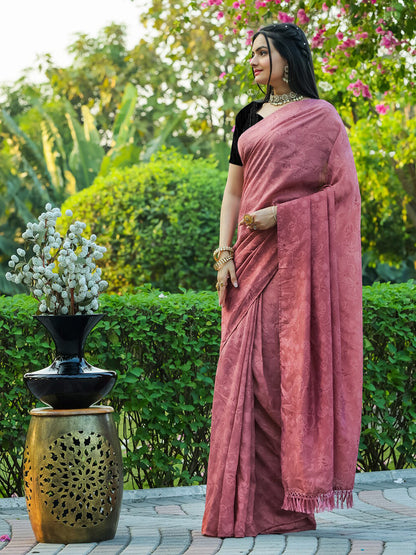 Tikhi Imli Floral Printed Embossed Ready to Wear Saree