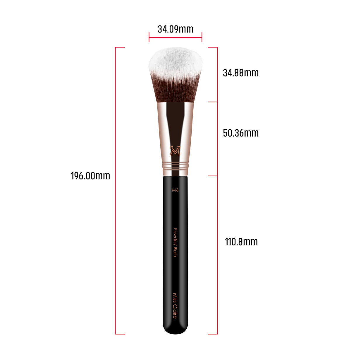 Miss Claire M6 - Powder/Blush Brush - Rose Gold