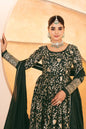 Yash Enterprise Dark Green Star Georgette Embroidered Suit Set