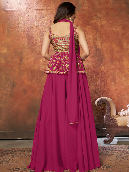 Myra Pink Georgette Embroidered Designer Suit