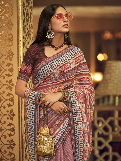 Myra Multicolour Gorgette Designer Saree