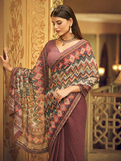 Myra Multicolour Gorgette Designer Saree