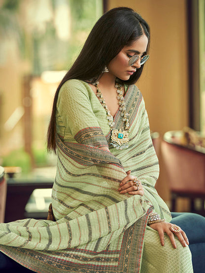 Myra Multicolour Gorgette Designer Saree