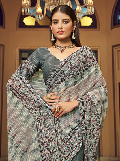 Myra Multicolour Gorgette Designer Saree