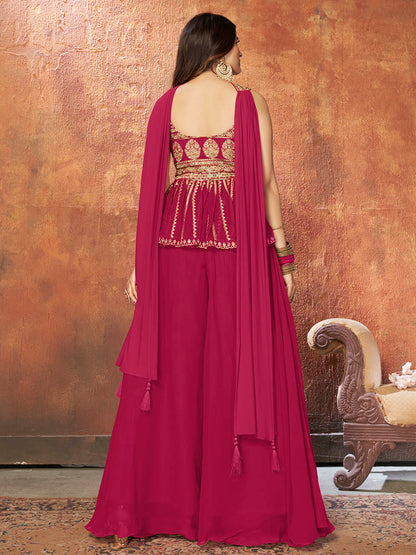 Myra Pink Georgette Embroidered Designer Suit