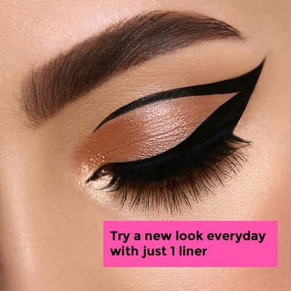 Matt Look Fashion Eye Makeup 24Hr Stay Gel Kajal & Cake Eyeliner - Black