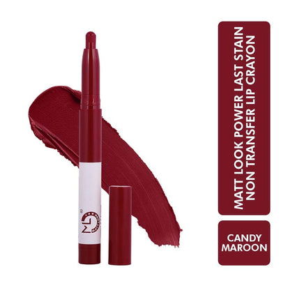 Matt Look Power Last Lip Stain Crayon Lipstick - Candy Maroon