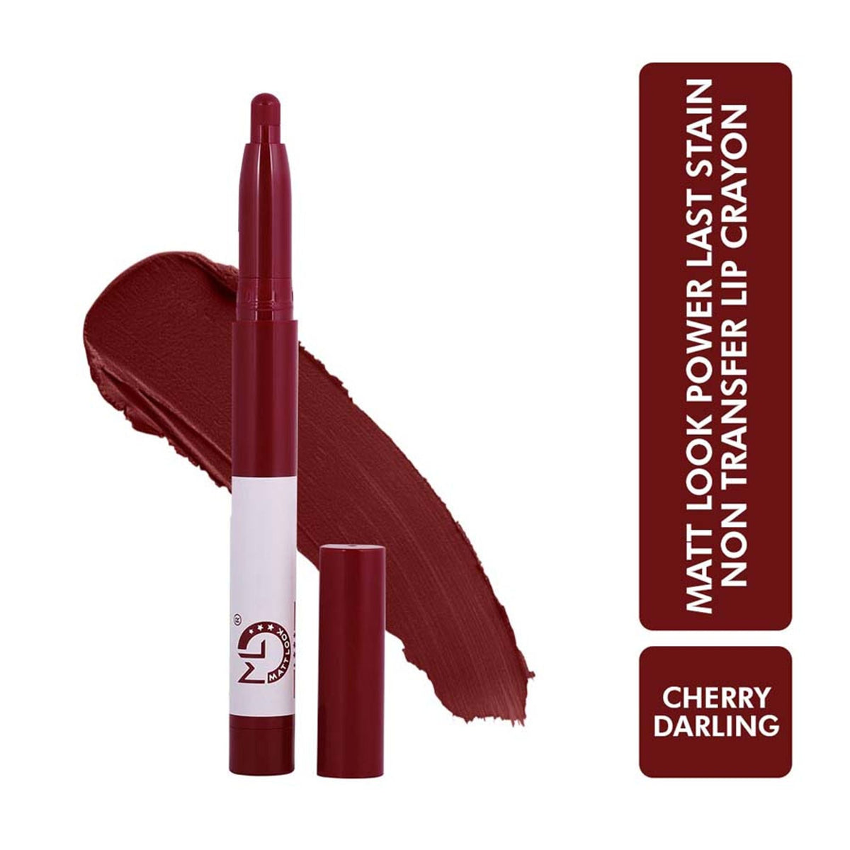 Matt Look Power Last Lip Stain Crayon Lipstick - Cherry Darling