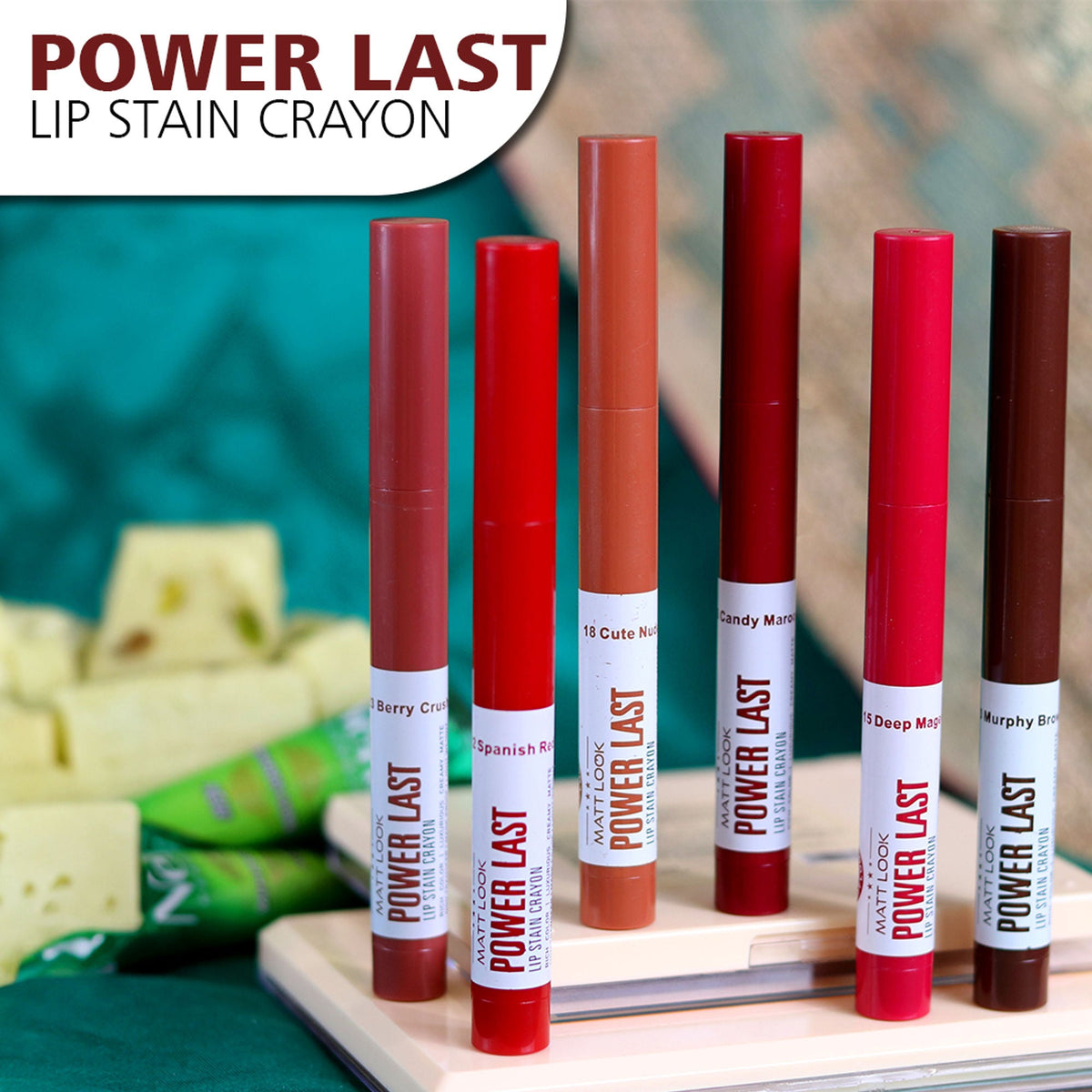 Matt Look Power Last Lip Stain Crayon Lipstick - Bubble Gum