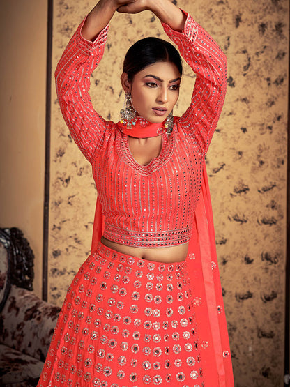 Myra Neon Art Silk Heavy Embroidered Designer Lehenga