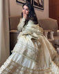 Yash Enterprise Of White Chinon Silk With Embroidery Zari Sequins-Work