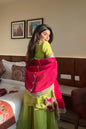 Yash Enterprise Green Faux Blooming Embroidery Sarara Suit