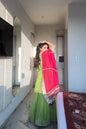 Yash Enterprise Green Faux Blooming Embroidery Sarara Suit