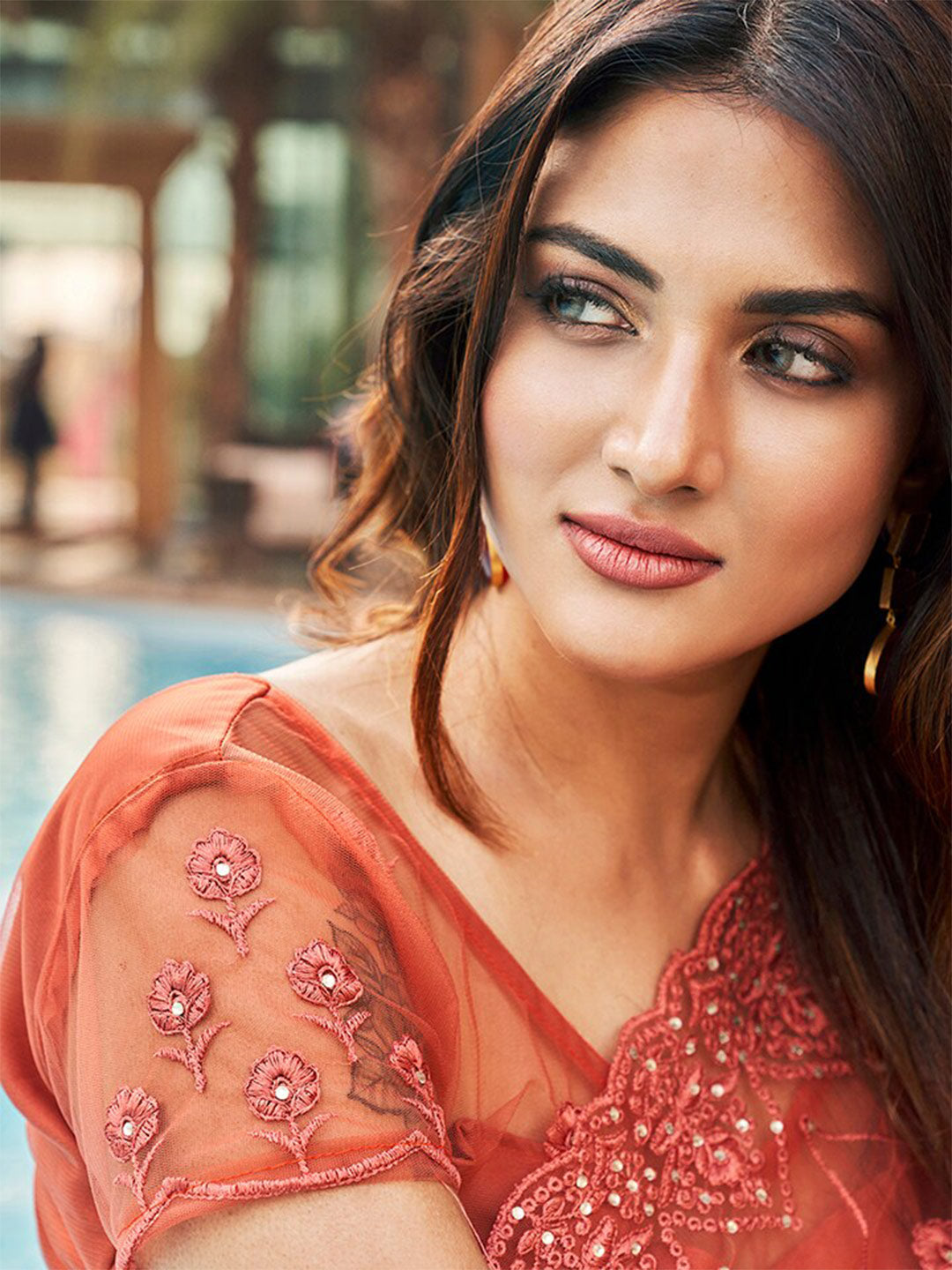 Tikhi Imli Embroidered Net Heavy Work Saree