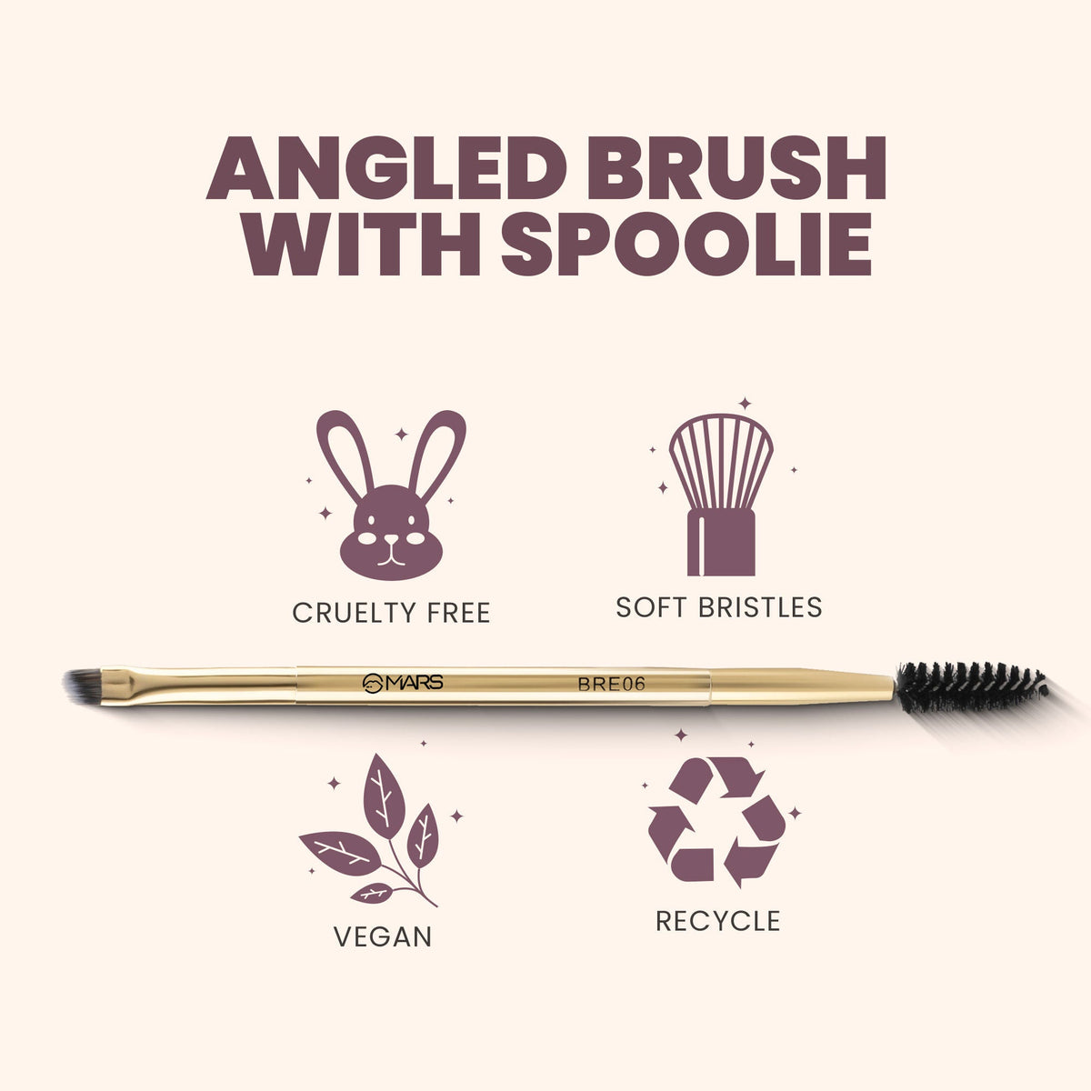 MARS Cosmetics Artist'S Arsenal Professional Angled Brush With Spoolie