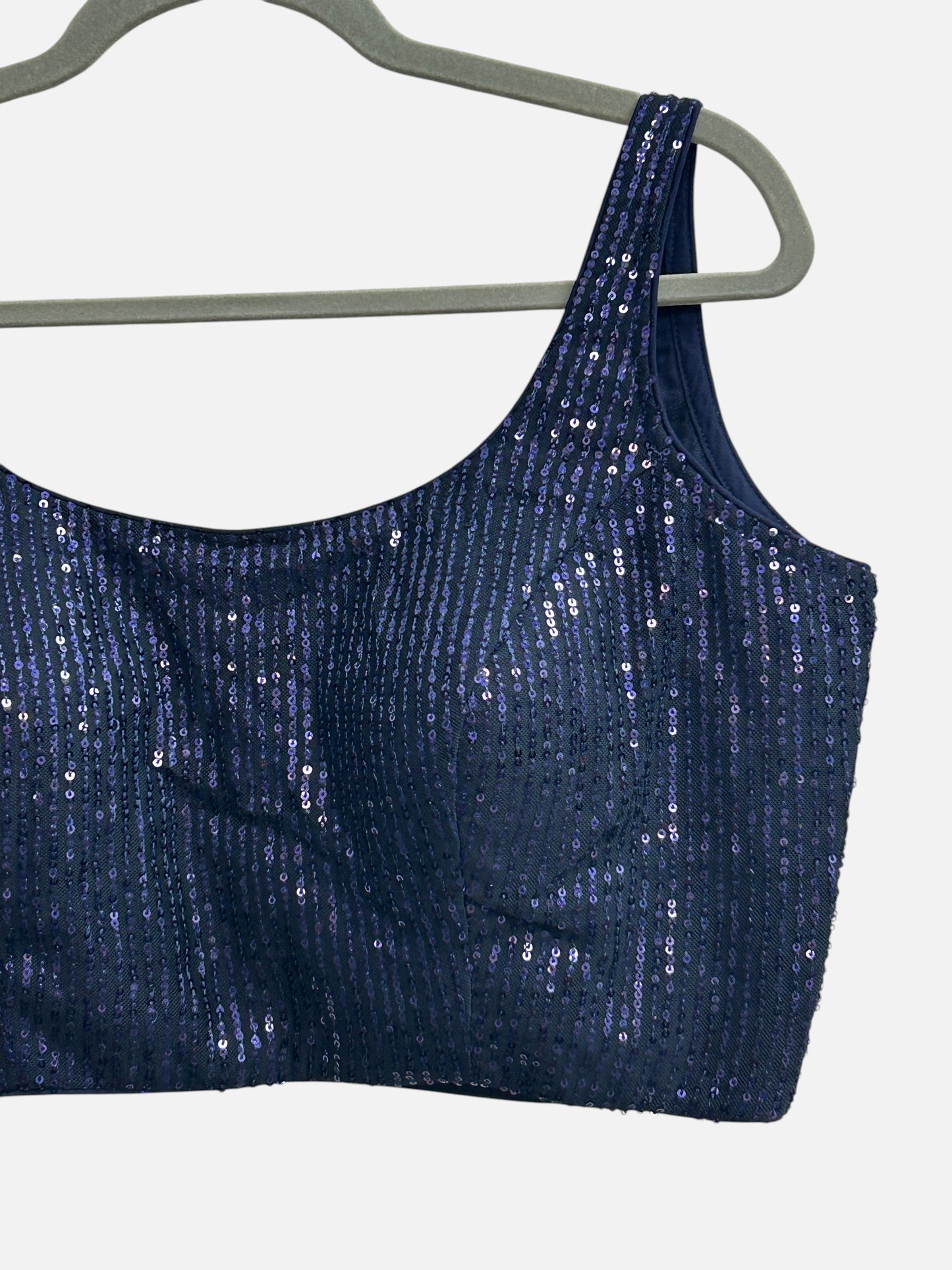 Blue sleeveless blouse
