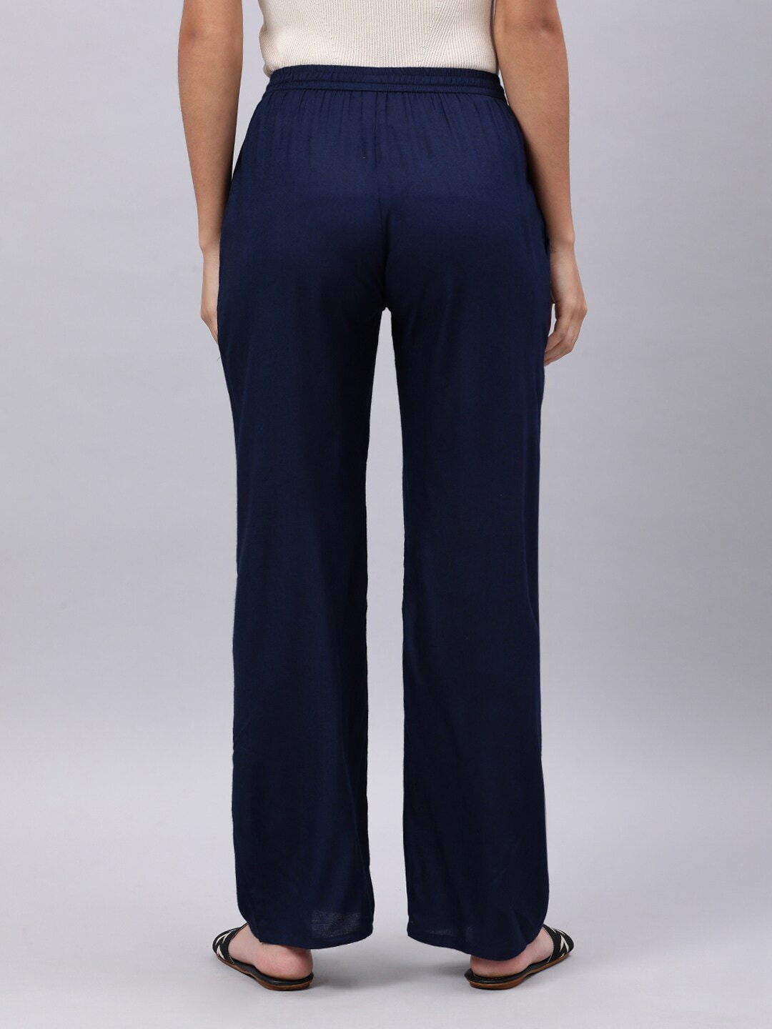 Souchii Navy Blue Liva Palazzos
