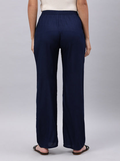 Souchii Navy Blue Liva Palazzos