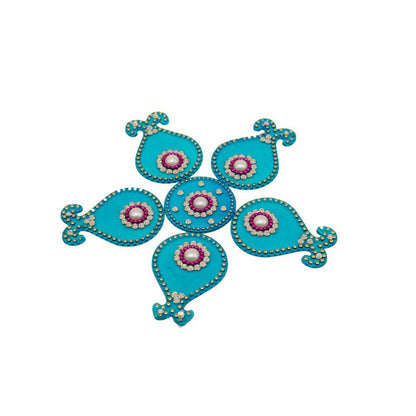 Kundan HandiKrafts Matka Rangoli Blue (Baby)