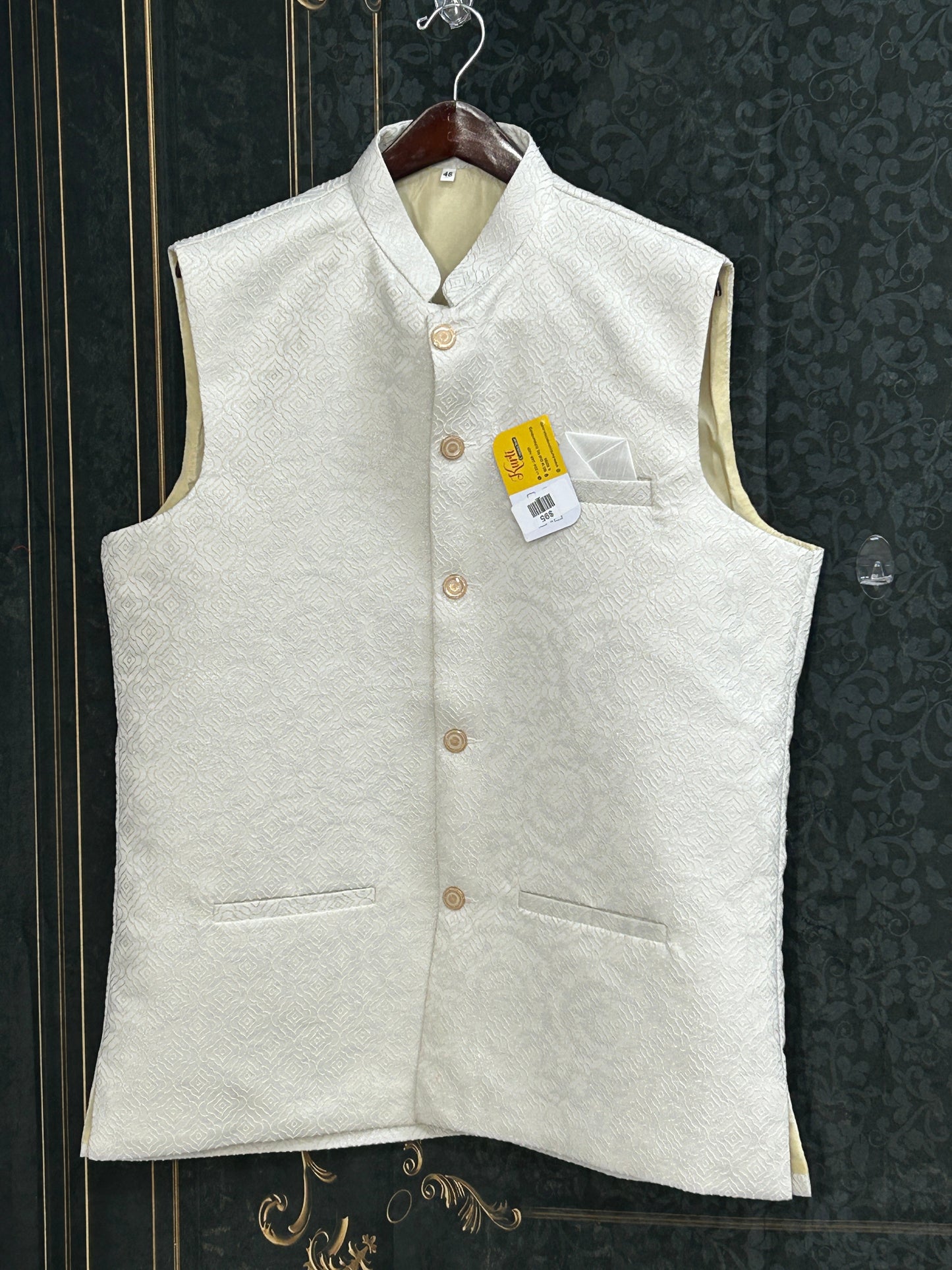 Silk vests for men | half jacket / kurta : Grey