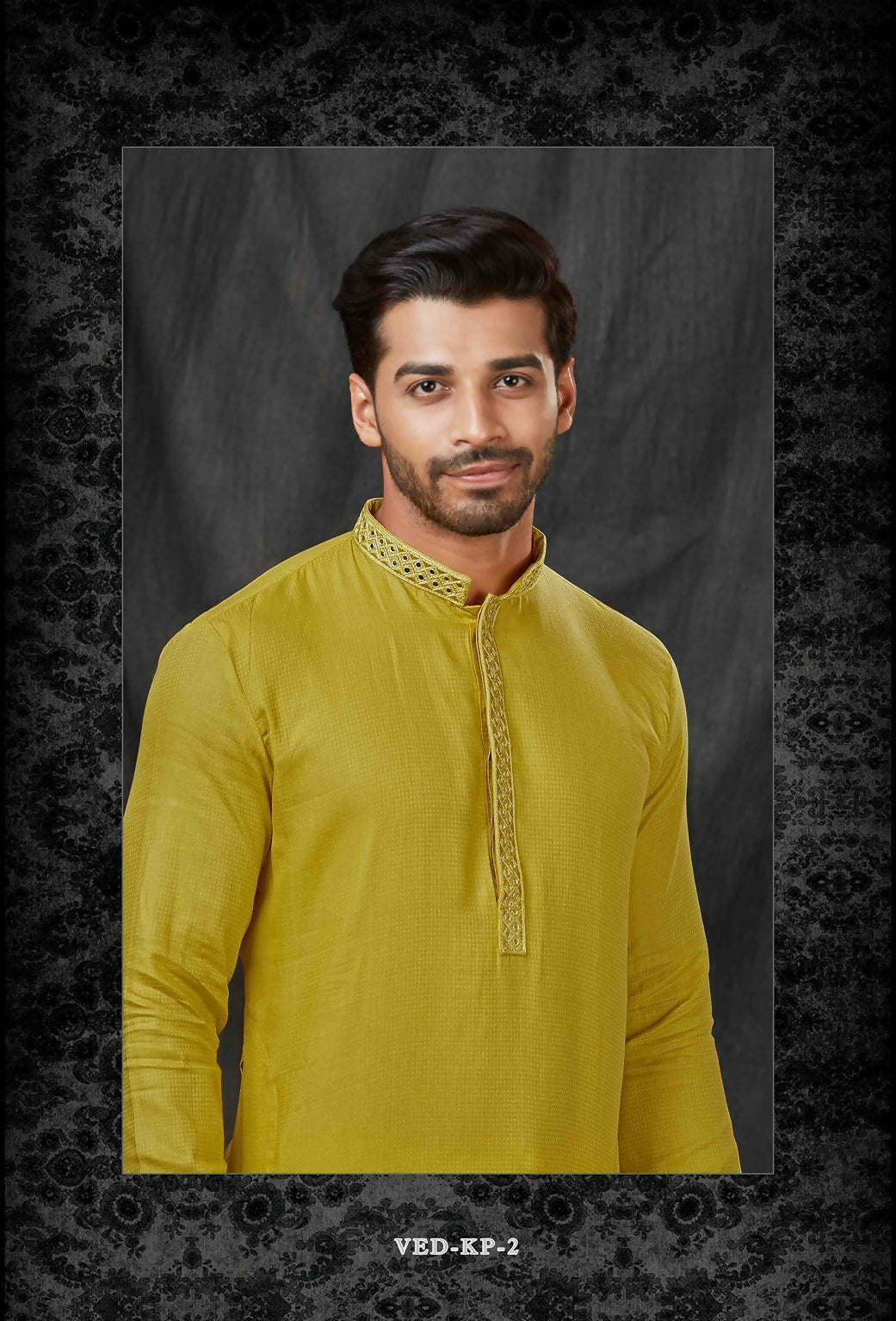 Joban Fashion Green Self Jacquard Kurta Pyjama