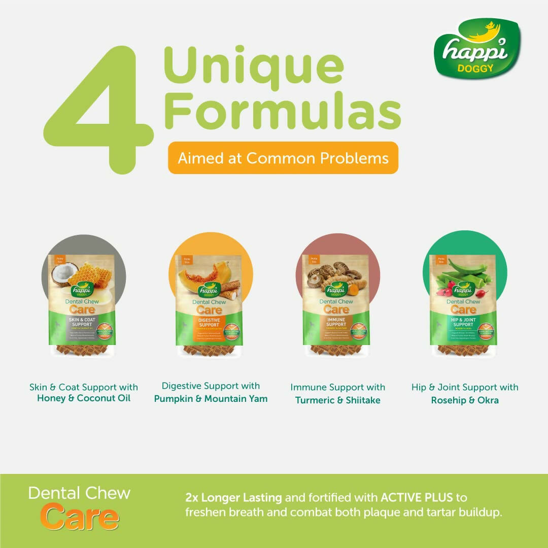 Happi Doggy Dental Chew Care Immune Support Turmeric & Shiitake