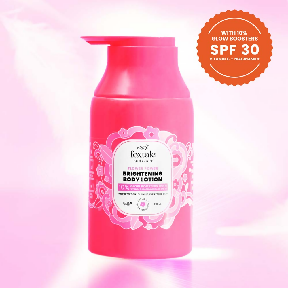 Foxtale Brightening Body Lotion SPF 30 With Niacinamide & Vitamin C Tan Protection & Glowing Skin