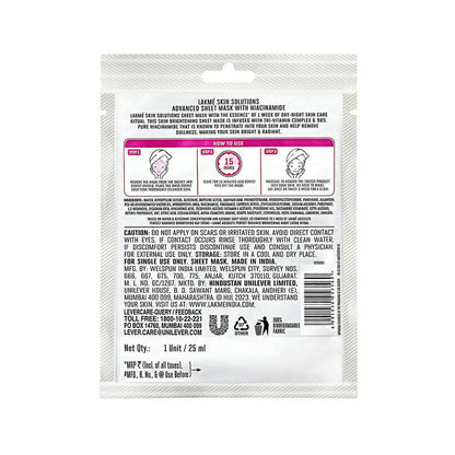 Lakme Skin Solutions Brightening Sheet Mask