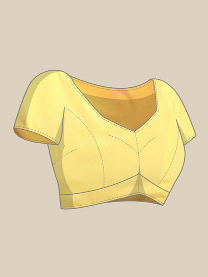 Ahalyaa Women's Traditional Semi Stitch Saree - Yellow