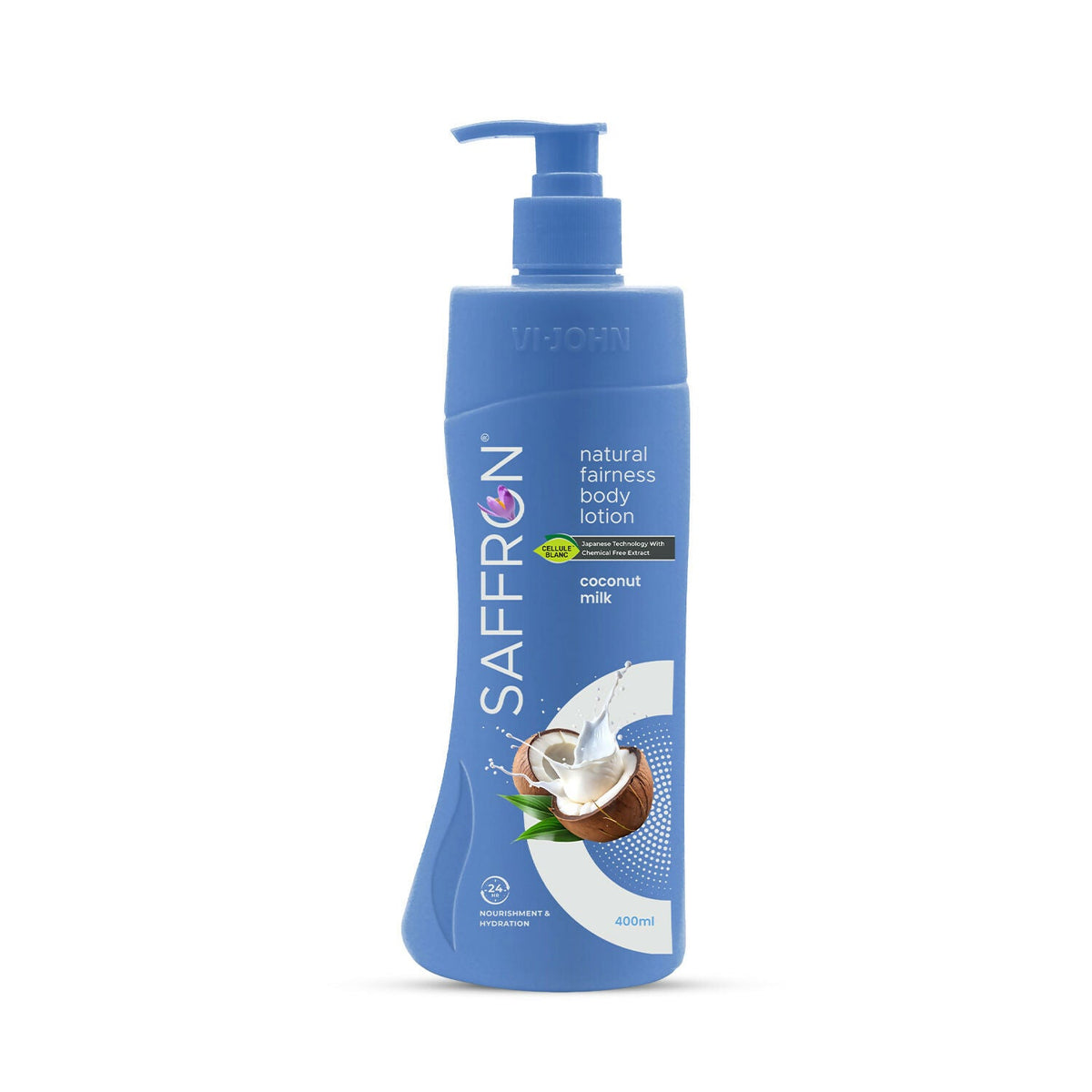 VI-JOHN Saffron Natural Fairness Body Lotion Coconut Milk Deep Hydration & Radiant Glow For All Skin Types