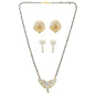 AanyaCentric Gold-Polished Mangalsutra with Pendant, 2 Pair Earrings