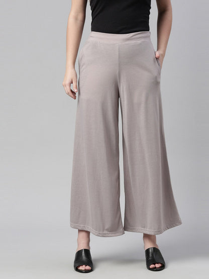 Souchii Grey Knitted Ethnic Palazzos