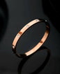 VOJ Rose Gold-Polished Kada Bracelet with Crystals