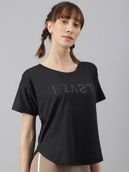 MKH Typography Printed Drop-Shoulder Sleeves Dri-FIT Sports T-shirt