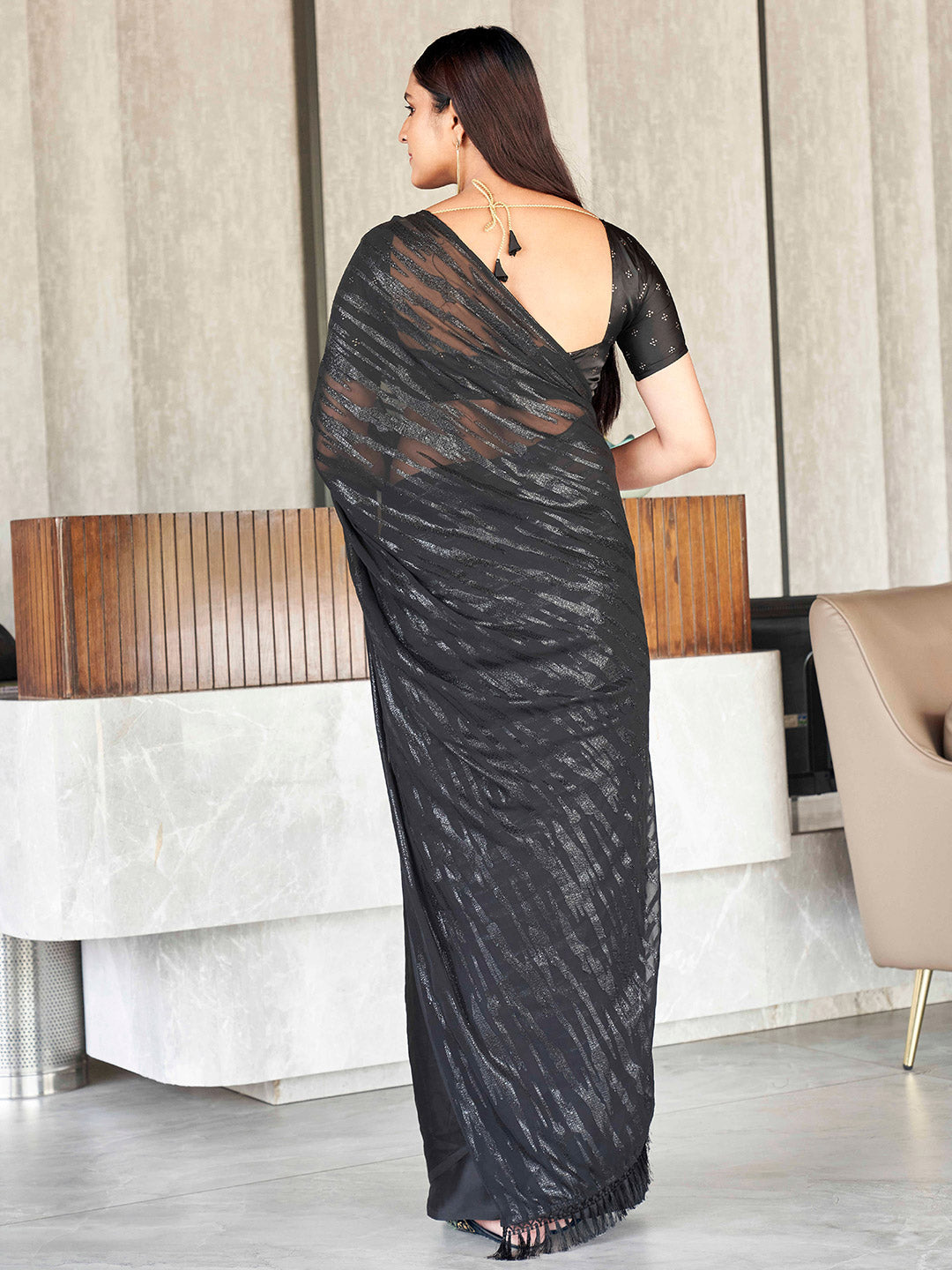 Tikhi Imli Woven Design Satin Ready to Wear Saree