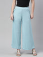 Souchii Blue Knitted Palazzos
