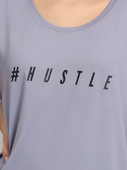 MKH Typography Printed Drop-Shoulder Sleeves Relaxed Fit Dri-FIT T-shirt